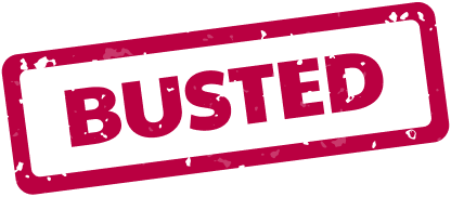 "Busted" stamp graphic